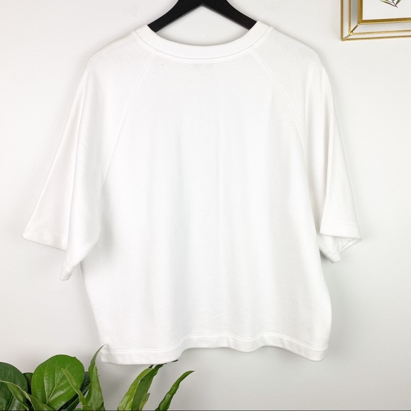 VINCE Raglan Sleeve Pullover White Medium - Picture 8 of 8